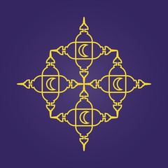 golden mandala ramadan kareem