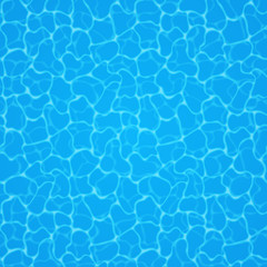 Blue water background. Seamless blue ripples pattern. Water pool texture bottom background. Vector illustration