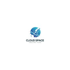 Rocket And Cloud Space logo Design