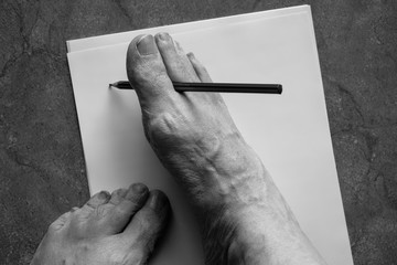 writing with the feet