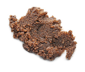 Sample of body scrub on white background