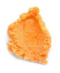 Orange body scrub on white background