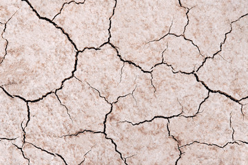 Waterless planet. Dry cracked earth. Hot climate and drought concept. Desert background