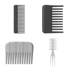 Vector design of brush and hair symbol. Set of brush and hairbrush stock symbol for web.