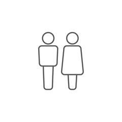 male and female toilet symbol isolated on white background