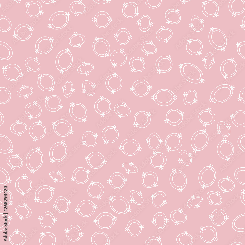 Poster Simple circle shapes background. Vector geometric abstract seamless pattern.
