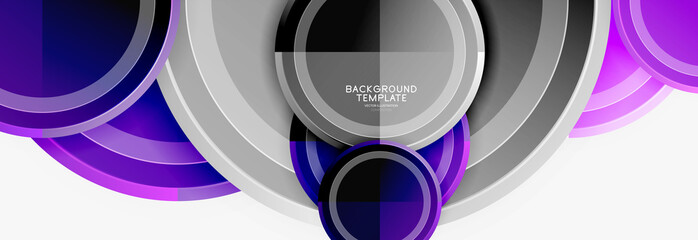 Circle geometric abstract background template for web banner, business presentation, branding, wallpaper