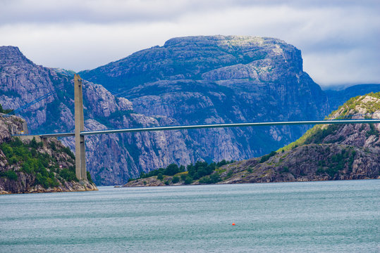 Bridge over fjord in Norway