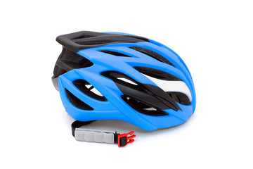 Fototapeta premium Blue cycling helmet