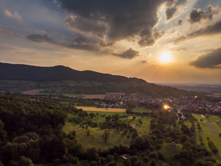 Sonnenuntergang - Luftbild