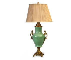 Vintage table lamp isolated on white background