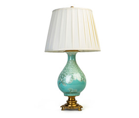 Vintage table lamp isolated on white background