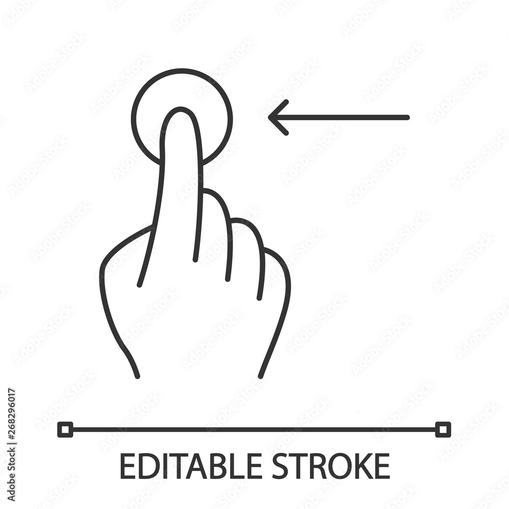 Poster horizontal scroll gesture linear icon