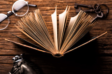 opened vintage book