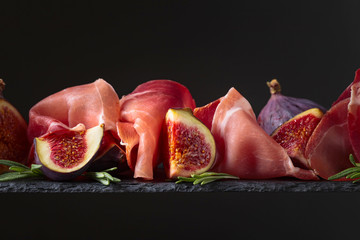 Figs with prosciutto and rosemary.