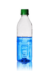 Naklejka premium A plastic bottle with half
