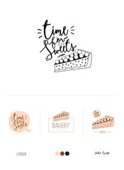 Set logotype for restaurant and cafe menu design. 