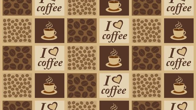 Coffee background pattern with coffee beans