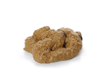 crotte de chien isolé sur fond blanc