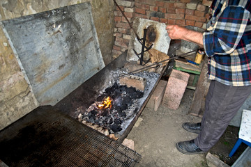 Preparing fire for grill