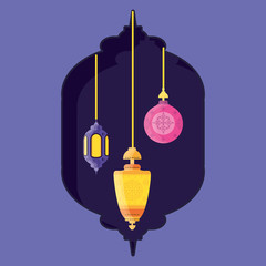 ramadan kareem lanterns hanging