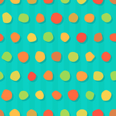 Cute seamless pattern with bright blobs. Abstract shape background.