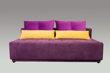 Modern home furniture. Sofa tranformer on a gray background.