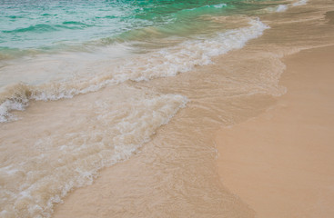 The texture of a beautiful blue wave on the ocean