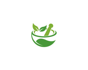 Herbal logo template vector icon illustration 