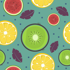 Seamless pattern with fruits. Contemporary art.