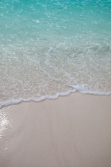 The texture of a beautiful blue wave on the ocean