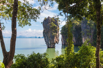 Fototapeta na wymiar Amazing landscape of James Bond island Phang-Nga bay, Tailand