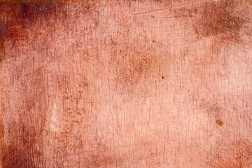 Scratched dirty dusty copper plate texture, old metal background