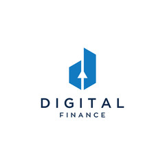 digital technology concept vector logo design