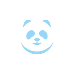 panda face negative space vector logo design
