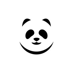 panda face negative space vector logo design
