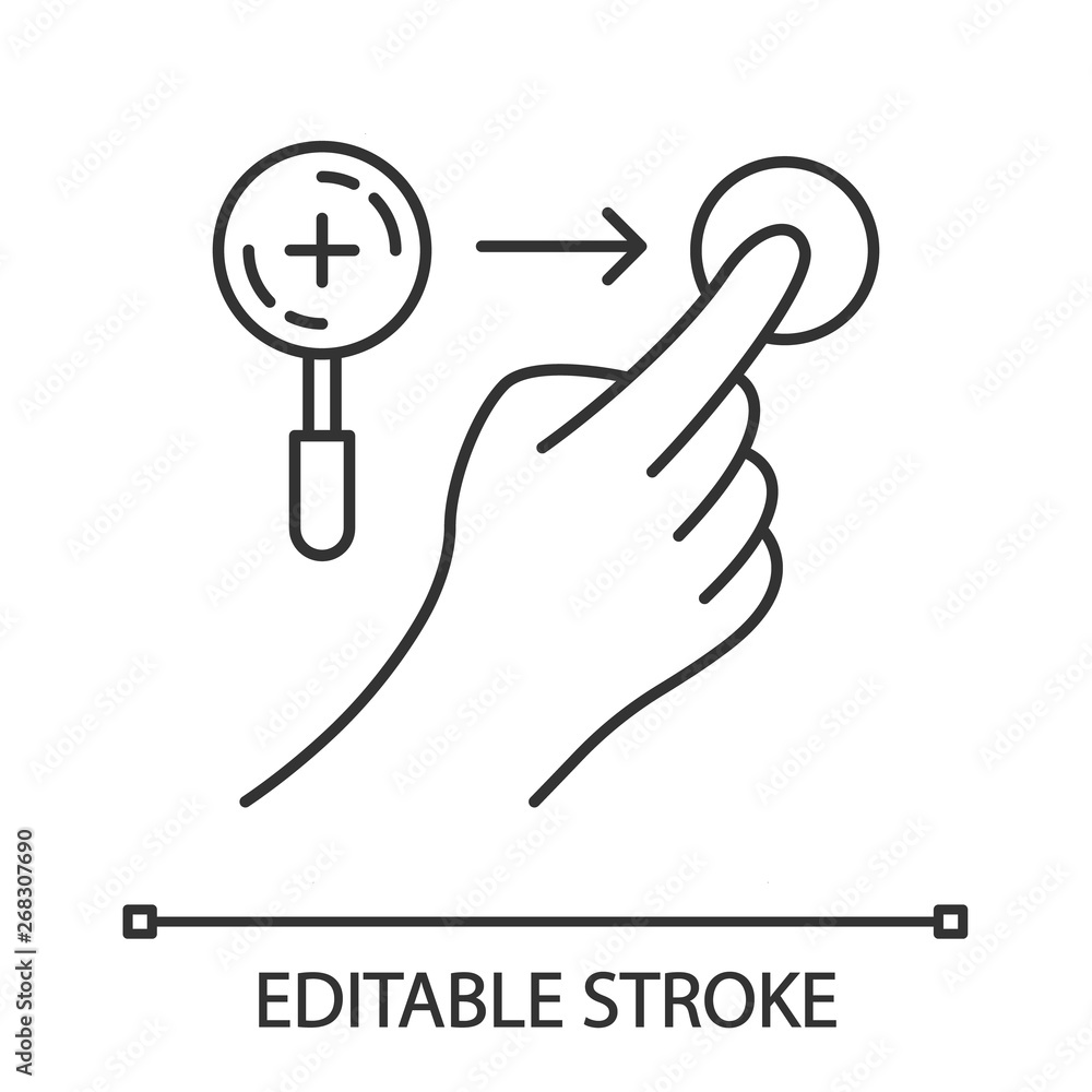 Poster zoom in horizontal gesture linear icon
