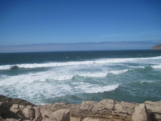 Scenic view with ocean waves