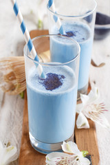 Blue matcha milk