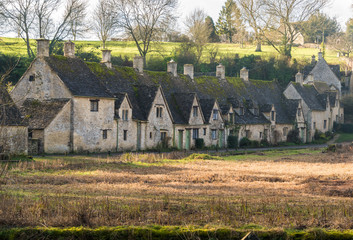 Fototapeta na wymiar Water meadow in Bibury a picturesque village in The Cotswolds, Gloucestershire,UK