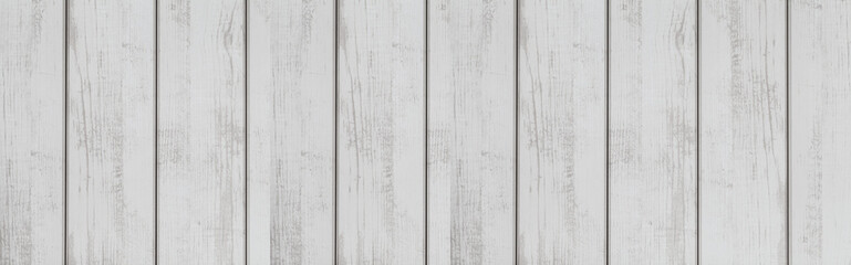 Obraz premium Panorama of White wood fence texture and background
