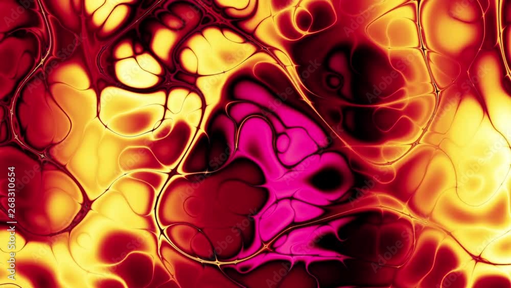 Poster moving random wavy texture. psychedelic animated background. transform abstract curved shapes. loopi