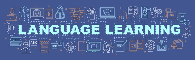 Language learning word concept banner © IMG visuals icons