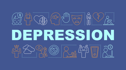 Depression word concepts banner