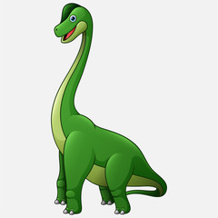Cartoon Brachiasaurus White Background