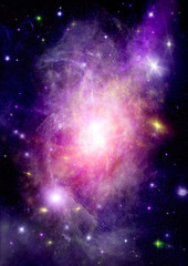 galaxy in a free space. 3D rendering