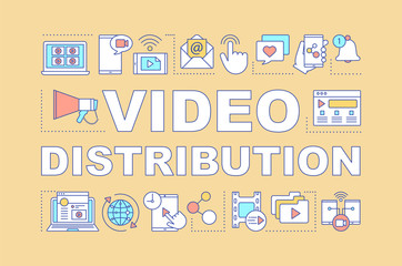 Video distribution word concepts banner