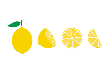 Lemon fruit icons symbols set