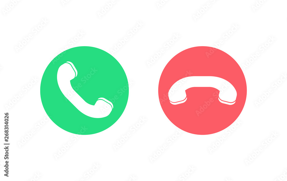 Poster accept and decline call. call answer. call icon.