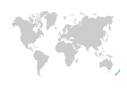 New Zeland is highlighted in blue on the world map